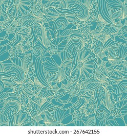 Doodle floral seamless pattern