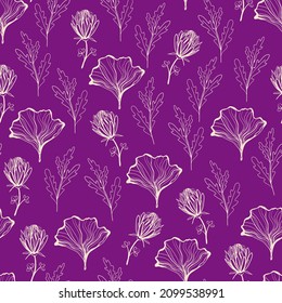 Decoración floral sin fisuras en colores de moda. Ilustración vectorial.