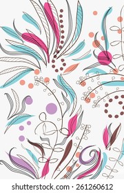 doodle floral vintage