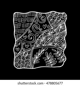 Doodle floral in zentangle style.
