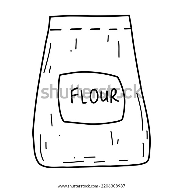 Doodle Flour Bag Outline Sketch Vector Stock Vector (Royalty Free ...