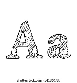 Doodle Flourish graphic with ornate pattern. Design Isolated on white.