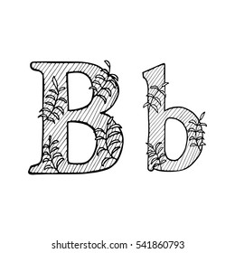 Doodle Flourish graphic with ornate pattern. Design Isolated on white.