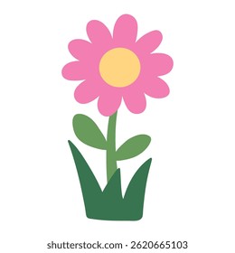 Desenhar o vetor de elemento de clip de flores. Folhas de coloração de flores para crianças. Flor primavera jardim ilustração. Jardim de infância e atividade pré-escolar. Margarida flor clipart.