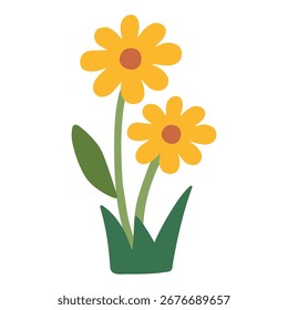 Doodle Flower clipart, vetor de elemento. Margarida flor primavera jardim ilustração. Margarida flor clipart, ícone.