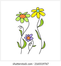 Doodle Flower Clipart Isolated Cartoon Vector Stock Vector (Royalty ...