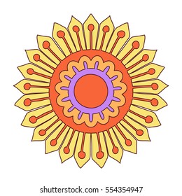 Simple Mandala Shape Coloring Vector Mandala Stock Vector (Royalty Free ...