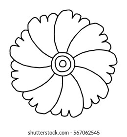 Doodle flower for coloring books