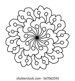 Doodle flower for coloring books