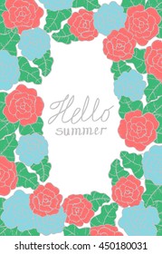 Doodle flower frame for design invitation, wedding card. Can use as title frame of book, such as coloring book. And other your design ideas.