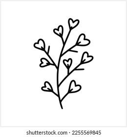 Doodle flower icon isolated. Hand drawn line art shepherds bag. Sketch flower vector stock illustration. EPS 10