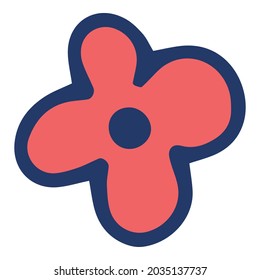 Doodle flower icon outline hand drawn vector. Floral spring plant. Summer flower leaf
