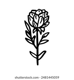 Doodle-Blume. Magisches Objekt. Bilder werden ohne den Einsatz von Künstlicher-Intelligenz-Software zu jedem Zeitpunkt erstellt.