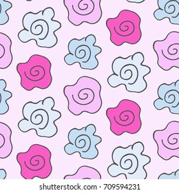 doodle flower pattern vector 
