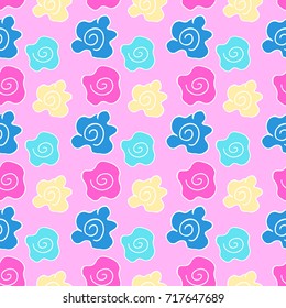 doodle flower pattern vector 
