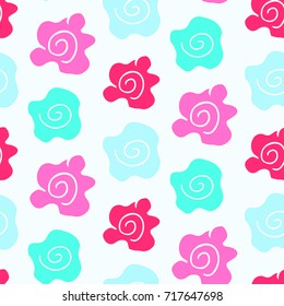 doodle flower pattern vector 
