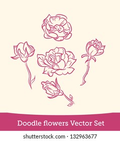 doodle flower set