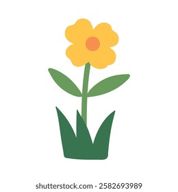 Doodle flower spring garden clipart vector illustration. Flower, floral, botanical, blossom icon vector. Cartoon flower vector.