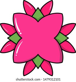 Doodle flower symbol vector with white background for clothes' print and kids