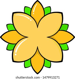 Doodle flower symbol vector with white background for clothes' print and kids