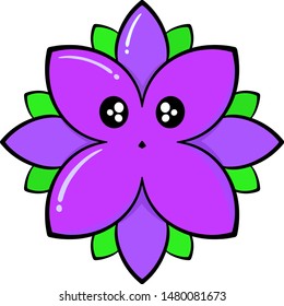 Doodle flower symbol vector with white background for clothes' print and kids