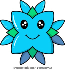 Doodle flower symbol vector with white background for clothes' print and kids