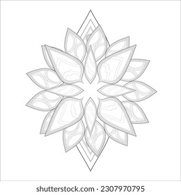 Doodle Blumen in Schwarz-Weiß angenehm für die Färbung von Erwachsenen. erfreuliche dekorative Blume der Farbbuchseite für erwachsenen schwarzen Hintergrund