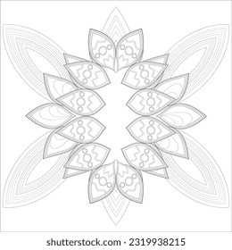 Doodle Blumen in Schwarz-Weiß angenehm für die Färbung von Erwachsenen. erfreuliche dekorative Blume der Farbbuchseite für erwachsenen schwarzen Hintergrund