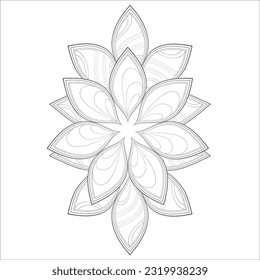 Doodle Blumen in Schwarz-Weiß angenehm für die Färbung von Erwachsenen. erfreuliche dekorative Blume der Farbbuchseite für erwachsenen schwarzen Hintergrund