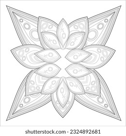 Doodle Blumen in Schwarz-Weiß angenehm für die Färbung von Erwachsenen. erfreuliche dekorative Blume der Farbbuchseite für erwachsenen schwarzen Hintergrund