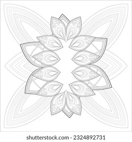 Doodle Blumen in Schwarz-Weiß angenehm für die Färbung von Erwachsenen. erfreuliche dekorative Blume der Farbbuchseite für erwachsenen schwarzen Hintergrund