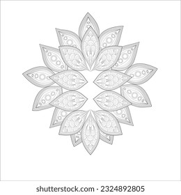 Doodle Blumen in Schwarz-Weiß angenehm für die Färbung von Erwachsenen. erfreuliche dekorative Blume der Farbbuchseite für erwachsenen schwarzen Hintergrund