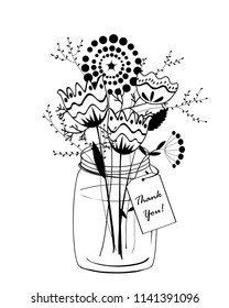 Doodle flowers bouquet