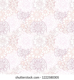 Doodle flowers nice calm colors lace repeating pattern