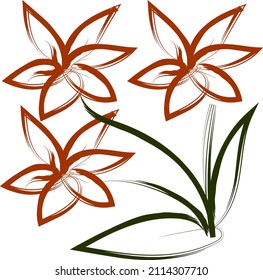 Doodle-Blumen auf weißem Hintergrund