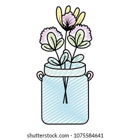 doodle flowers plants preserve inside jar mason