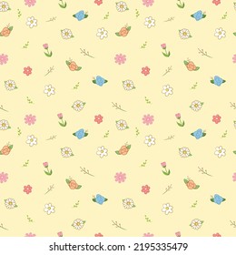 Flores de garabato sin fisuras para medios, regalo, tarjeta, impresión y más. Ilustración vectorial