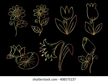 Doodle Flowers set