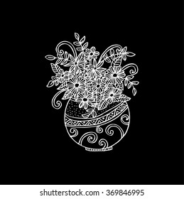 Doodle flowers and a vase