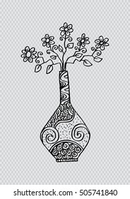 Doodle flowers and a vase