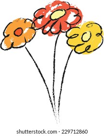 doodle flowers vector