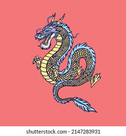 doodle flying Dragon illustration perfect for design