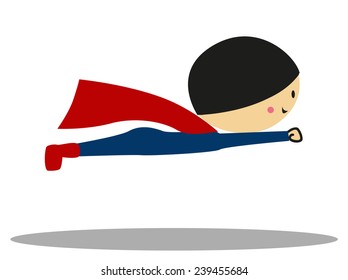 Doodle Flying Super Hero - Full Color