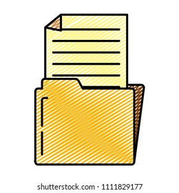 doodle folder file with document paper information