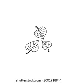 Doodle of foliage on a white background
