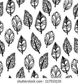 doodle foliage seamless