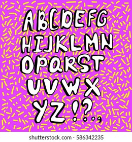 Doodle font. Vector alphabet