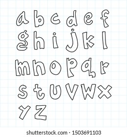 Doodle font . Vector illustration.