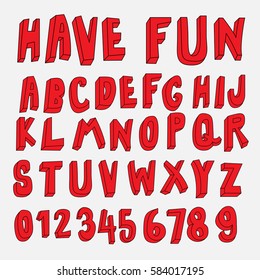 doodle font,3d alphabets,cartoon font