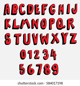 Doodle Font,3d Alphabets,cartoon Font